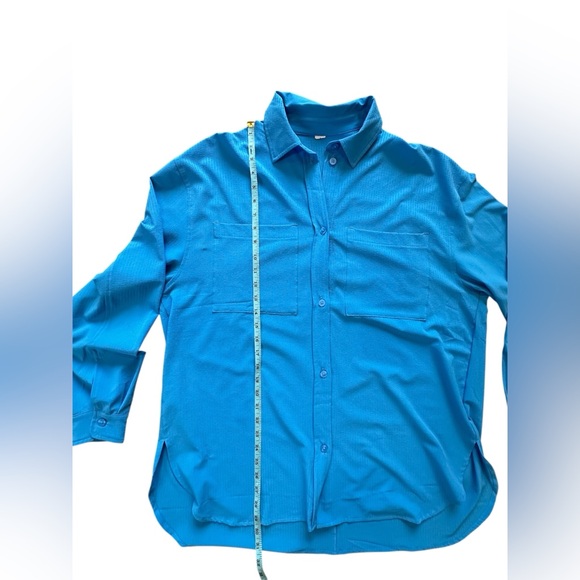 Alo Yoga Dreamscape Shirt Women's Small Azure Blue Long Sleeve Button Up L - Picture 5 of 5